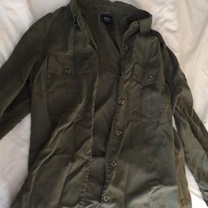 Olive green button up